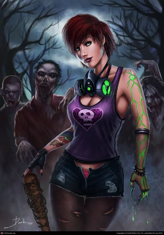 Ilustrasi karya seni kiamat zombie hentai