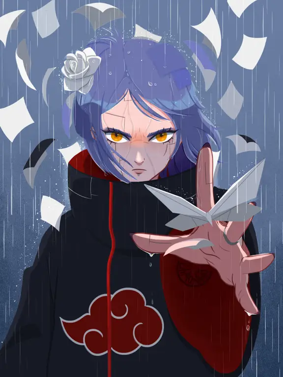 Gambar fanart Konan dari serial Naruto