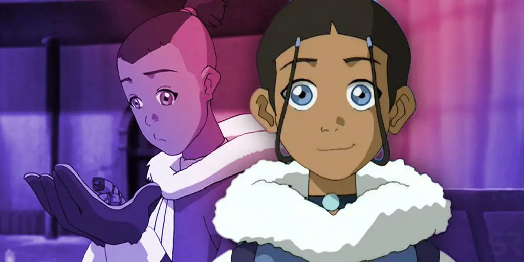 Katara dan Sokka, saudara Aang, dalam sebuah adegan film