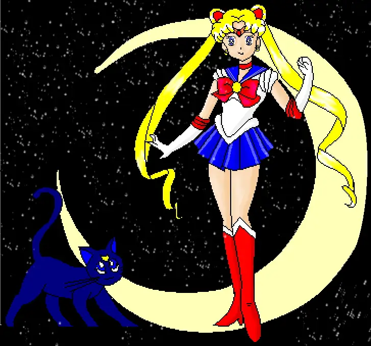 Sailor Moon dan Luna bersama