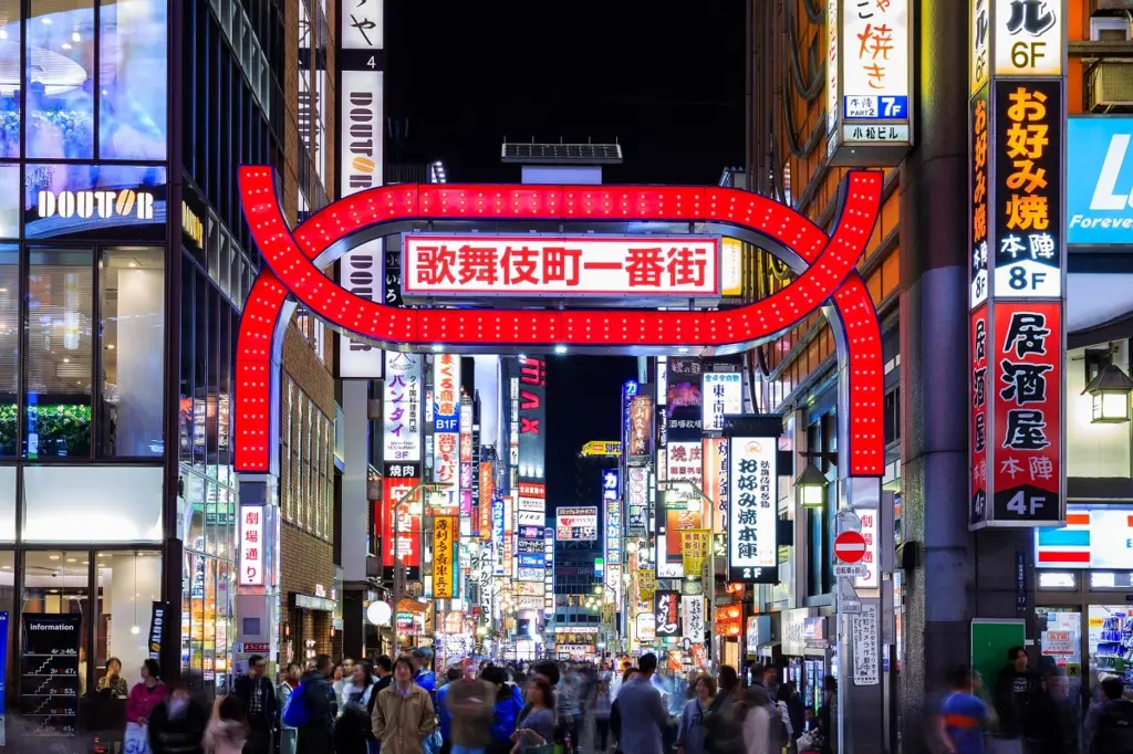 Pemandangan kehidupan malam Tokyo yang ramai