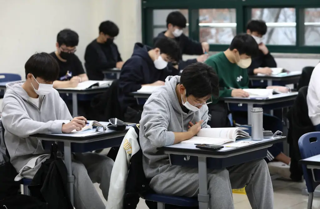 Gambar siswa SMA Korea yang sedang berinteraksi