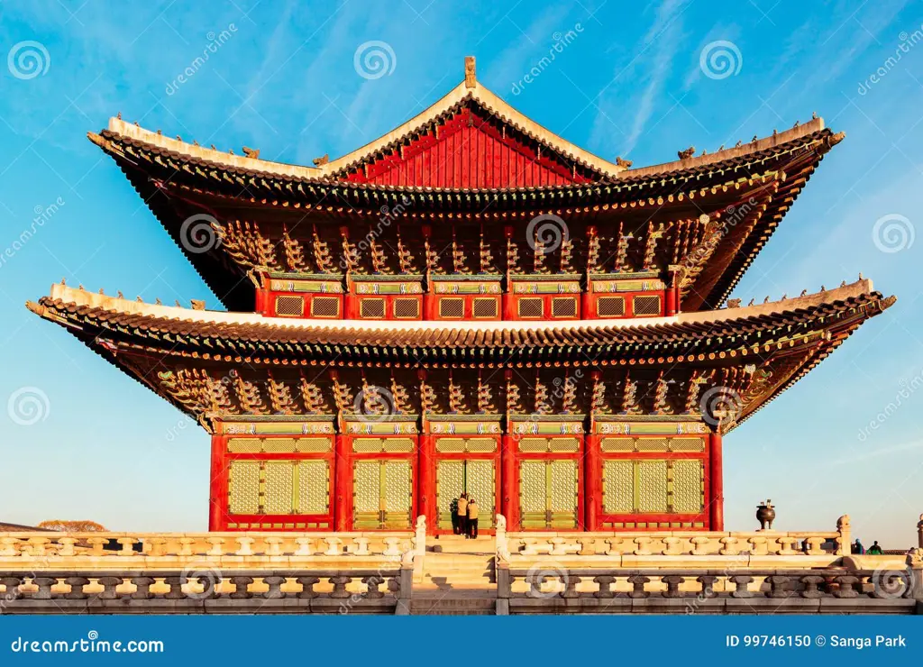 Istana Gyeongbokgung yang megah di Seoul, Korea Selatan