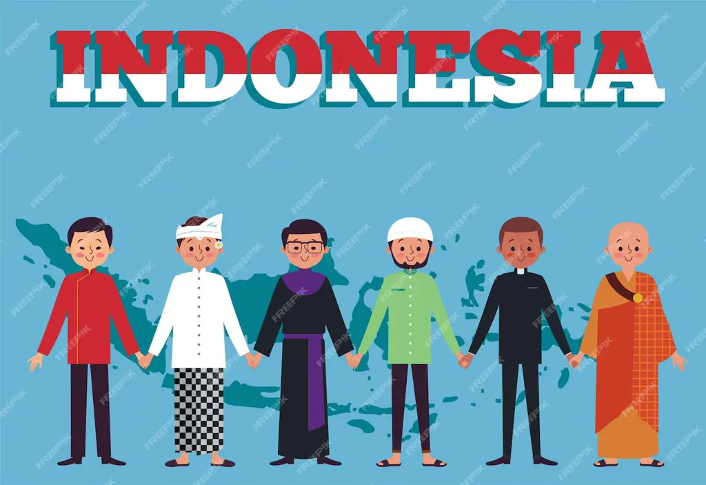 Gambar yang menggambarkan keragaman budaya Indonesia sebagai simbol persatuan