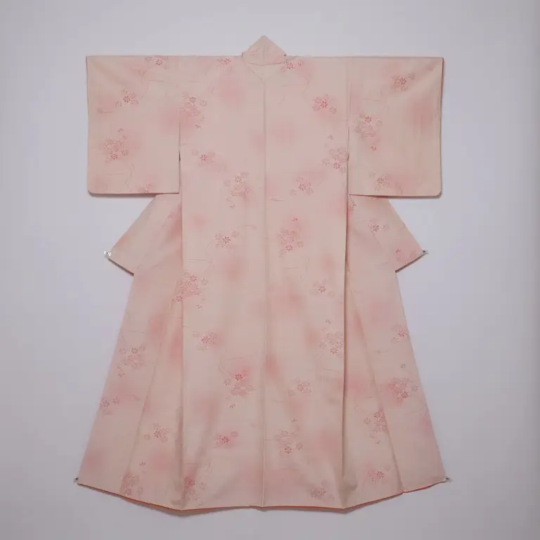 Gambar kimono yang terbuat dari kain Hara Tsumugi