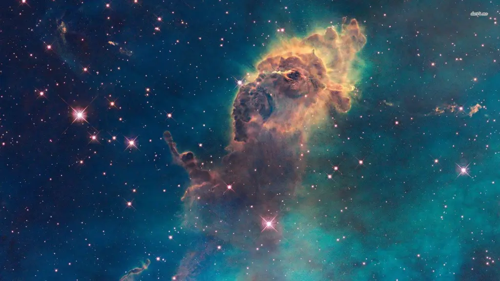 Gambar nebula berwarna-warni di angkasa