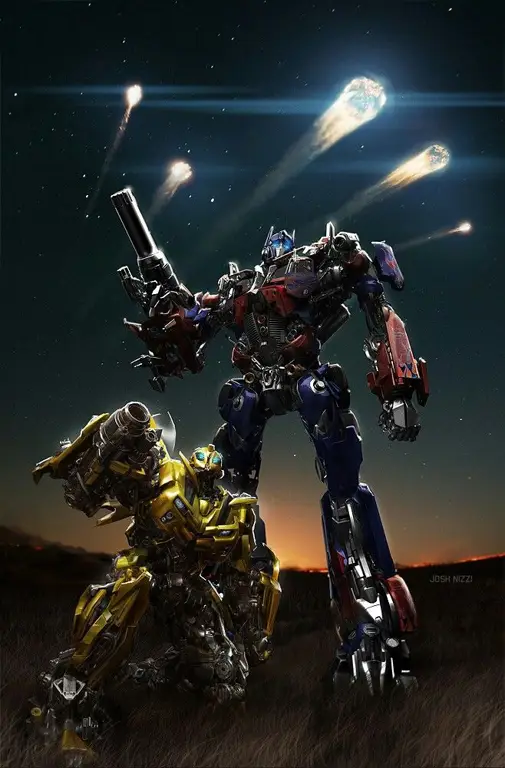 Optimus Prime dan Bumblebee sedang beraksi