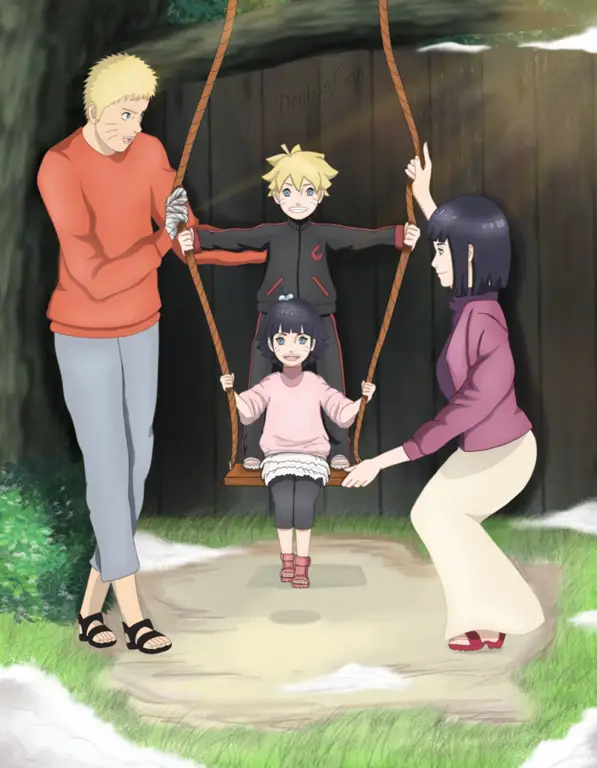 Gambar keluarga Naruto dan Hinata