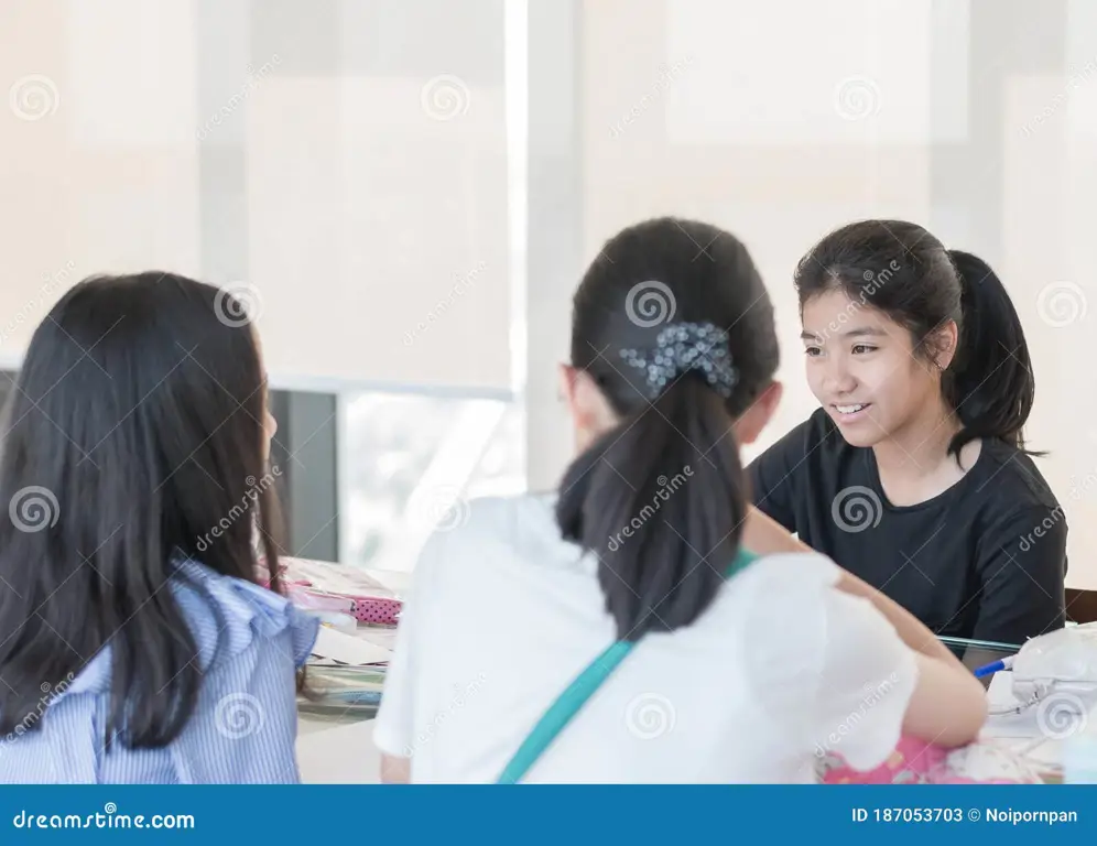 Gambar siswa SMA bekerja sama dalam sebuah proyek