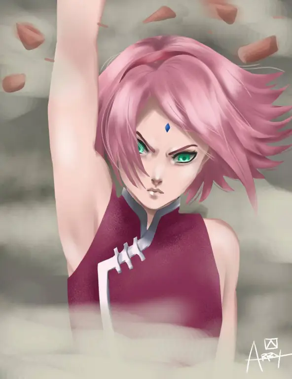 Berbagai gambar fanart Sakura yang dibuat oleh penggemar