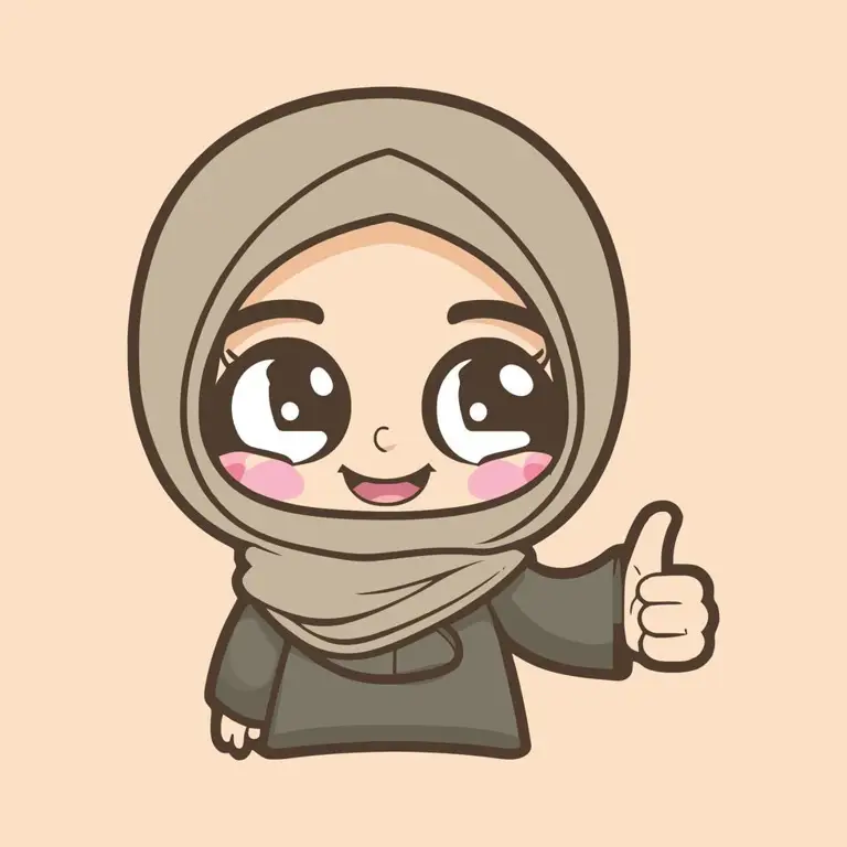 Ilustrasi Beragam Gaya Hijab Kartun