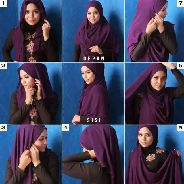 Berbagai gaya hijab dari belakang