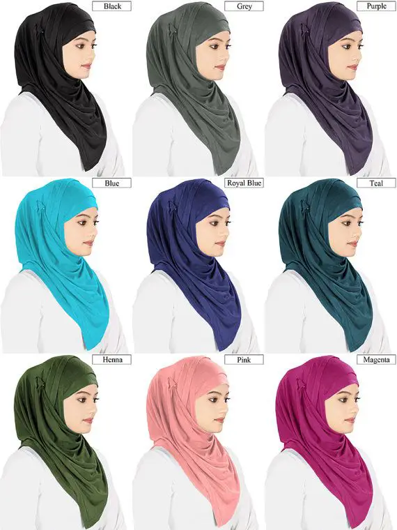 Gambar berbagai warna dan jenis bahan hijab