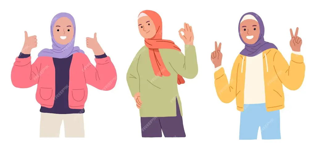 Berbagai ilustrasi vektor hijab dengan berbagai gaya