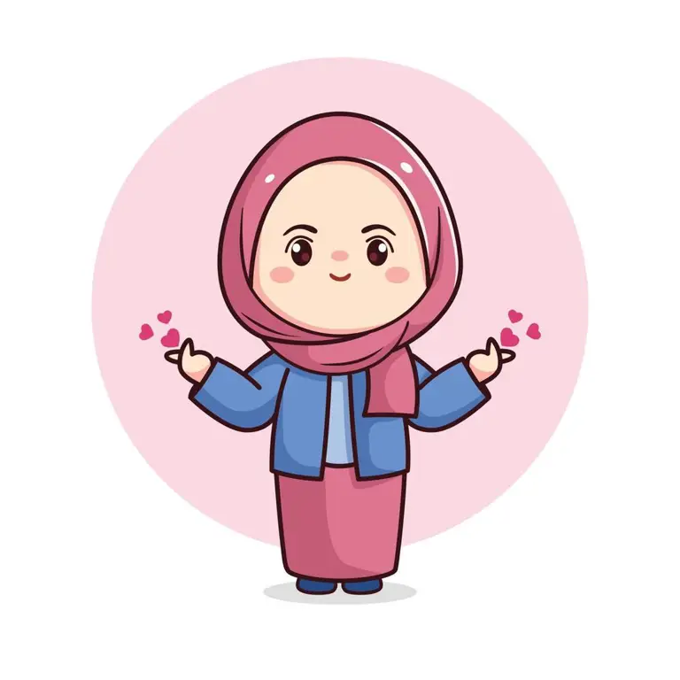 Karakter kartun hijab lucu dan imut