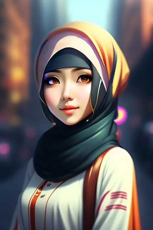 Wallpaper anime gadis berhijab