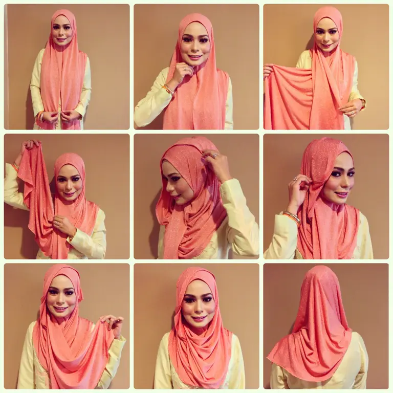 Berbagai macam warna dan motif hijab jersey