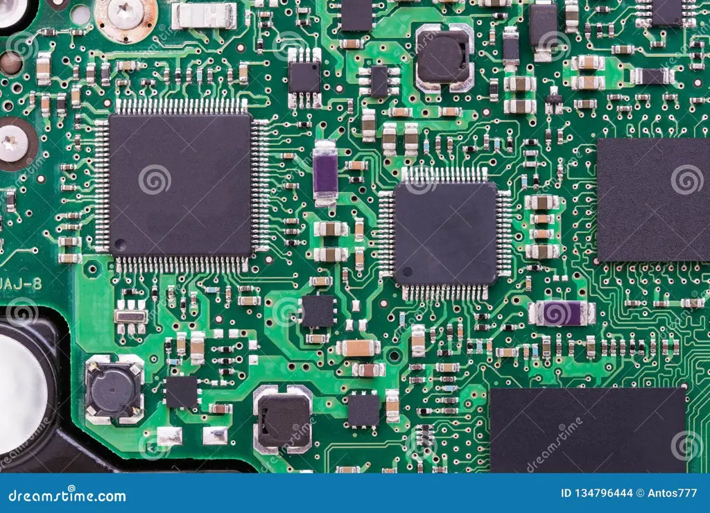 Gambar close-up komponen elektronik