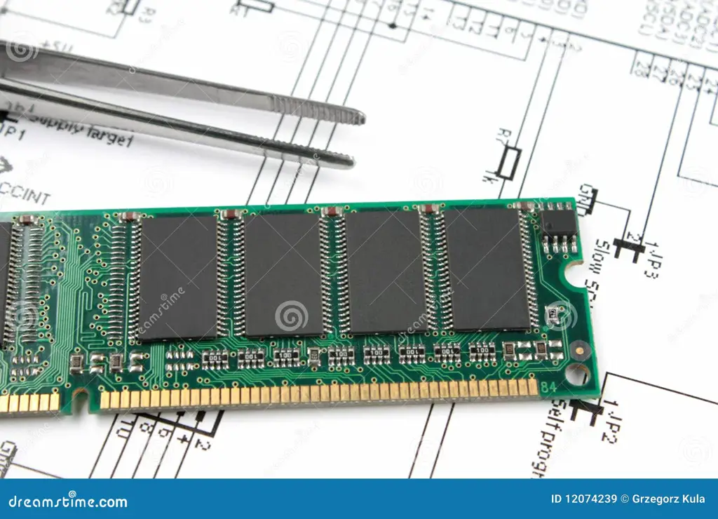 Gambar papan sirkuit dengan beberapa chip