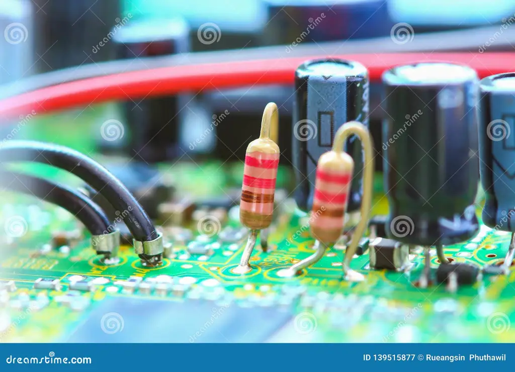 Gambar close-up komponen elektronik