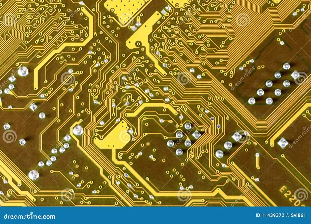 Gambar komponen papan sirkuit elektronik dari dekat