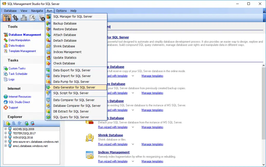 Screenshot dari SQL Server Management Studio yang menunjukkan detail koneksi database