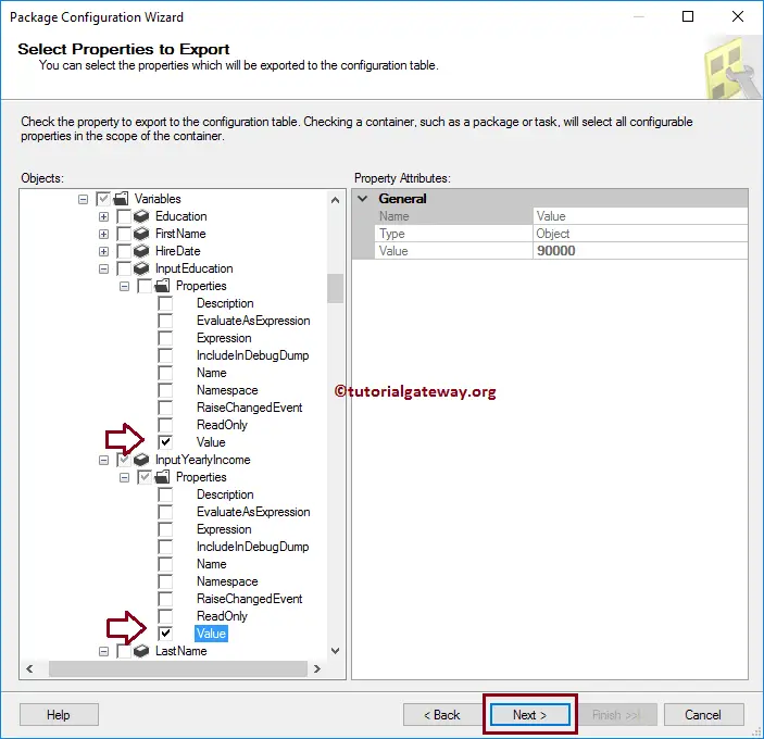 Gambar konfigurasi paket SSIS