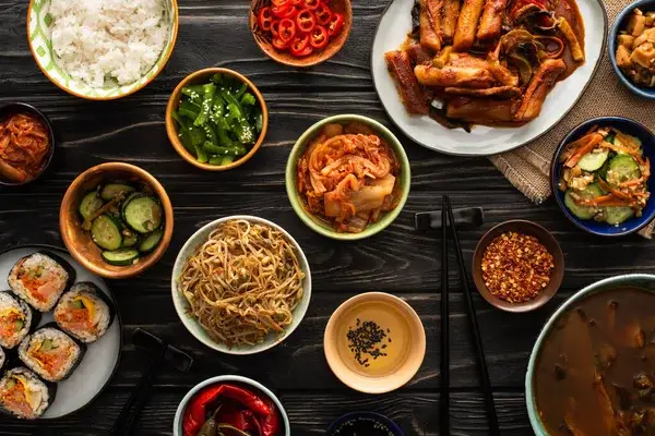 Foto makanan Korea yang lezat dan menggugah selera