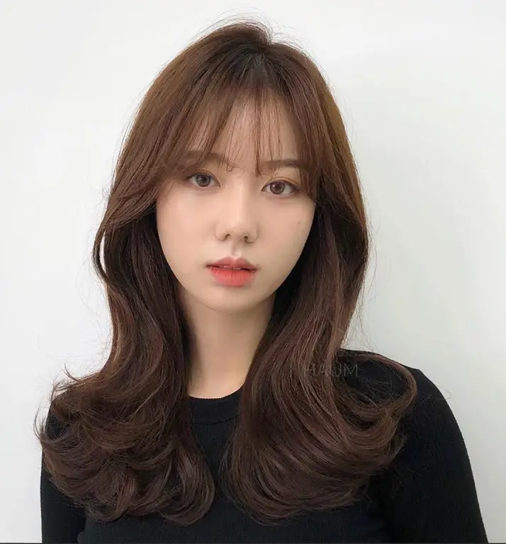 Contoh kunciran rambut setengah tinggi ala Korea