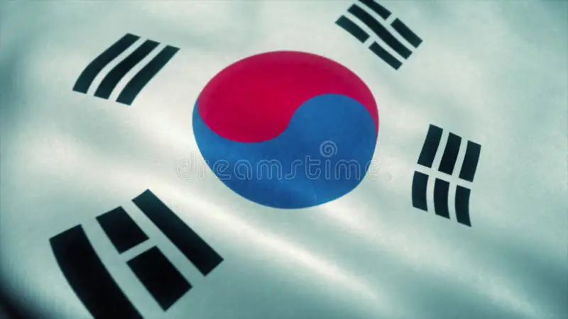 Bendera Korea Selatan berkibar ditiup angin