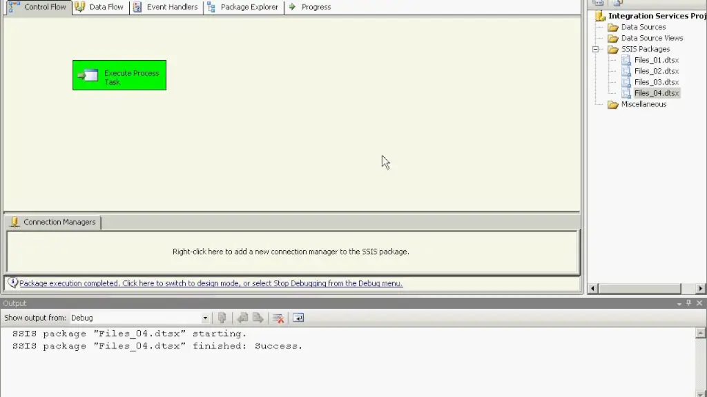 Gambar proses debugging SSIS