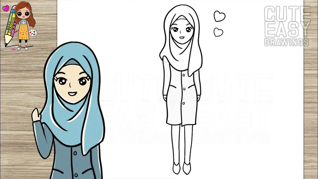 Tutorial menggambar anime berhijab