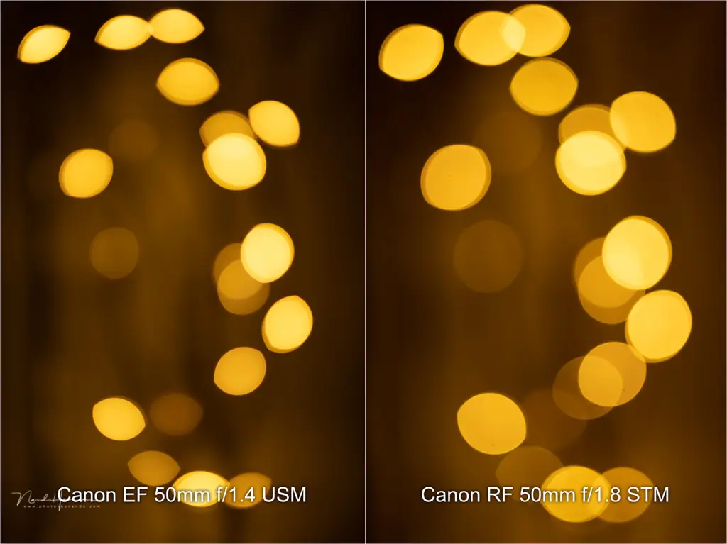 Contoh lensa kamera dengan bukaan lebar yang menghasilkan efek bokeh