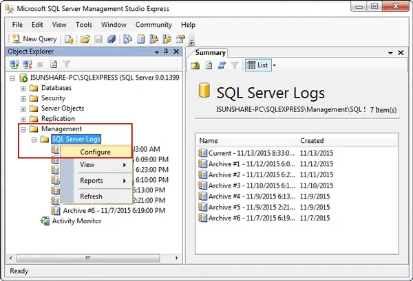 Gambar ilustrasi log kesalahan SQL Server