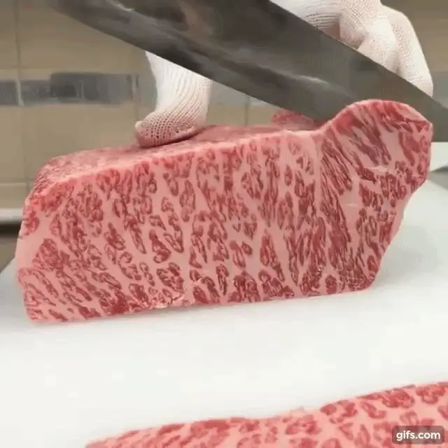 Detail marbling daging Wagyu