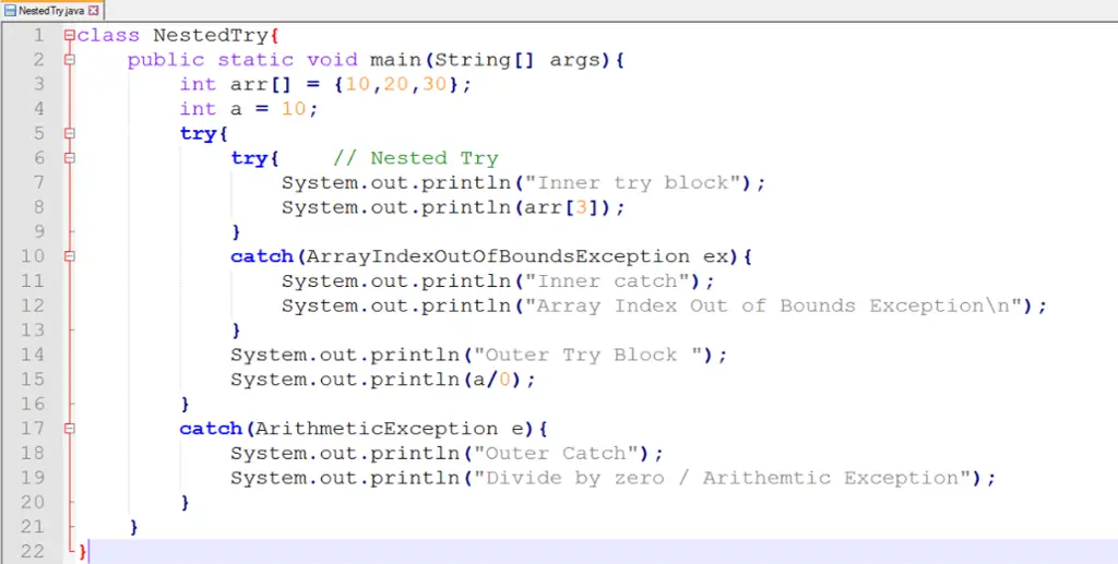 Diagram alur exception handling di Java