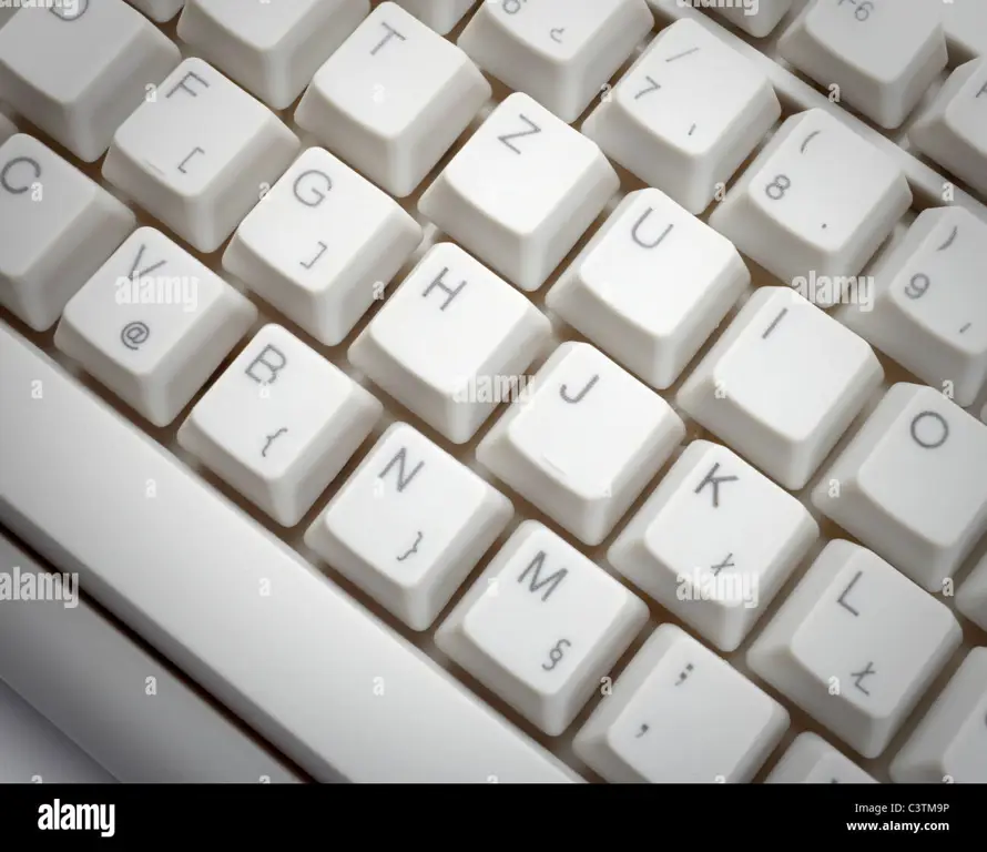 Gambar close-up keyboard komputer dengan bilah pencarian disorot.