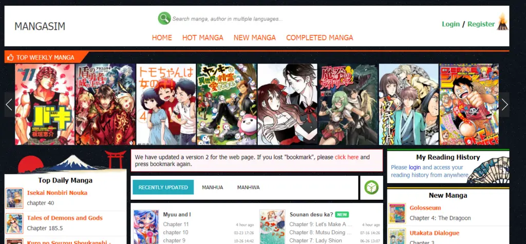 Seseorang membaca manga online