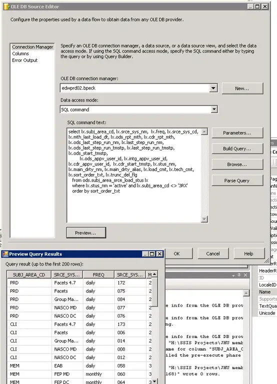 Gambar yang menunjukkan langkah-langkah pemecahan masalah paket SSIS