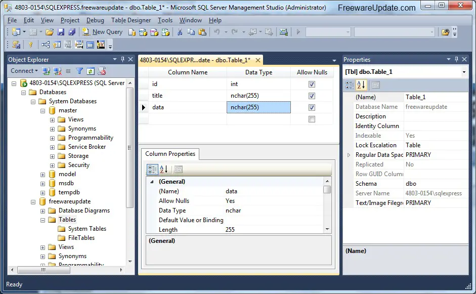 Antarmuka SQL Server Management Studio