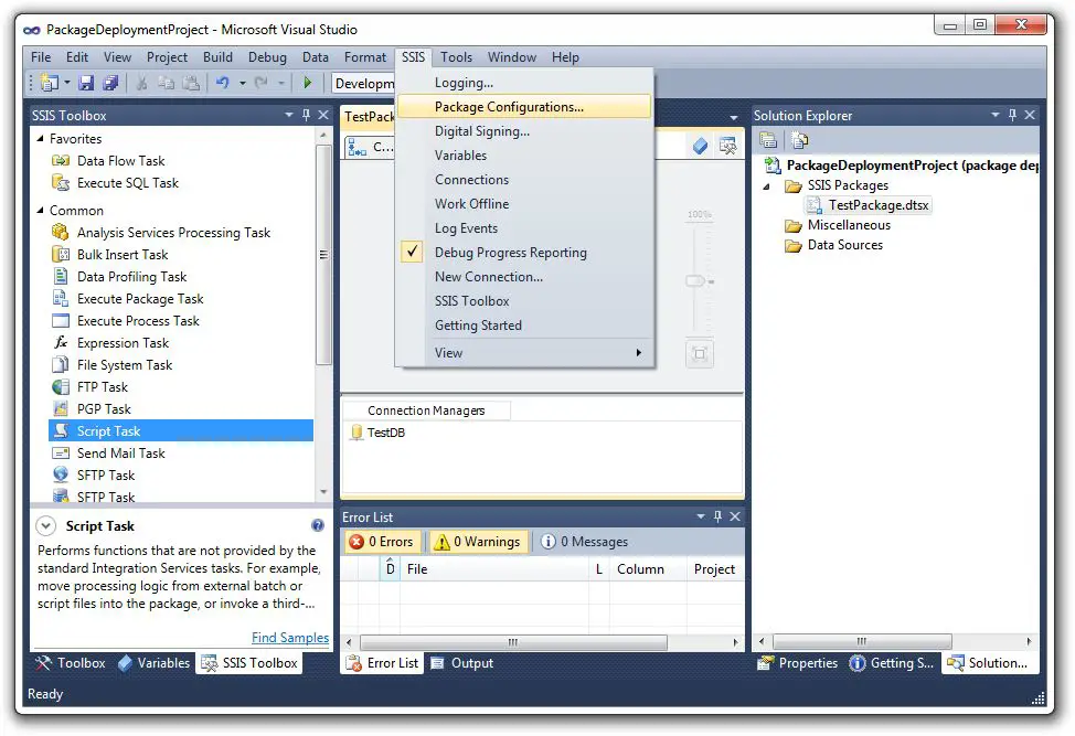 Gambar konfigurasi package SSIS