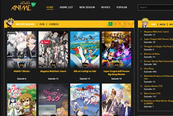 Grafik perbandingan layanan streaming anime