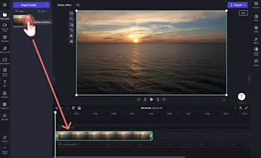 Antarmuka perangkat lunak pengeditan video dengan efek bokeh