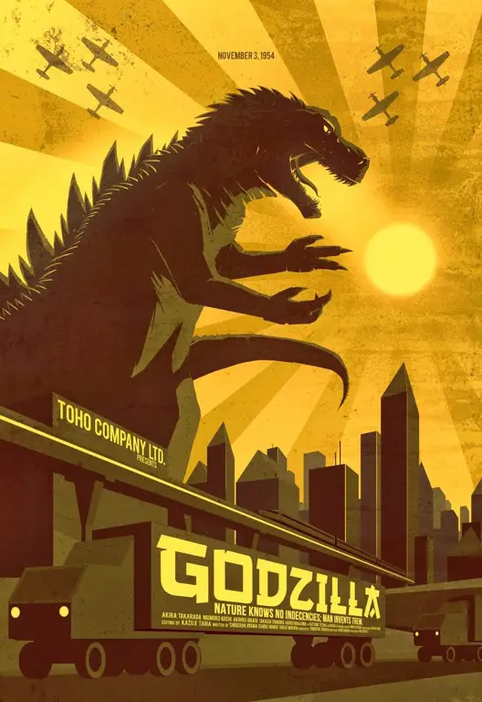 Poster film Godzilla dengan subtitle Indonesia