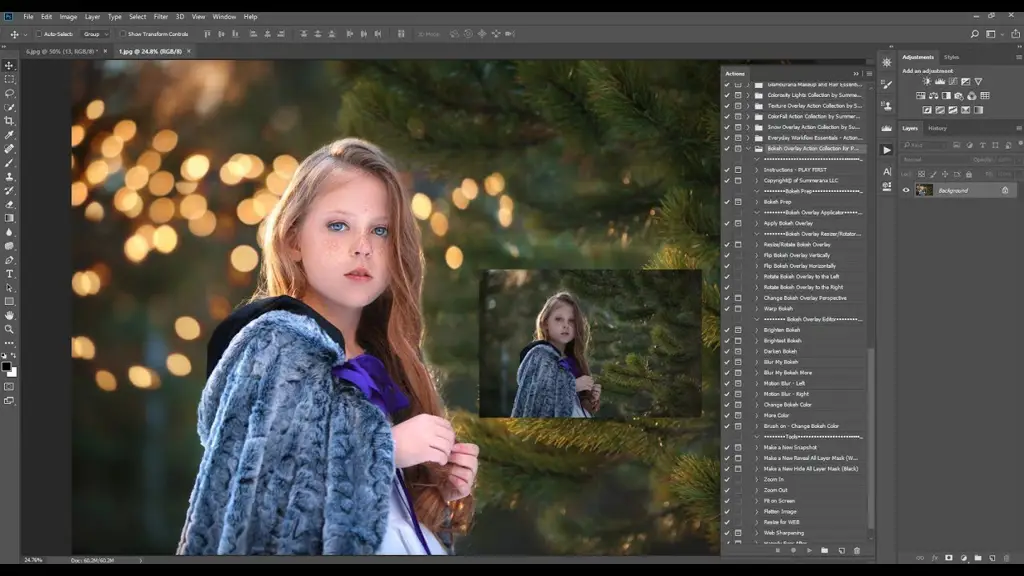 Proses mengedit bokeh di photoshop