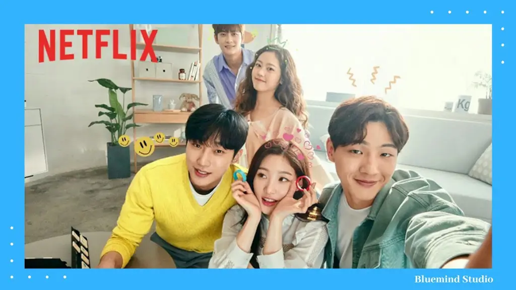 Gambar tampilan antarmuka Netflix dengan berbagai judul drama Korea