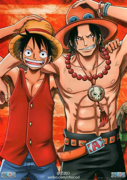 Gambar Luffy dan kru Topi Jerami menonton anime bersama