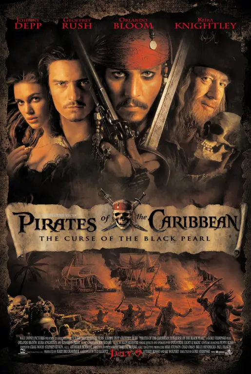 Poster film Pirates of the Caribbean dengan subtitle Indonesia