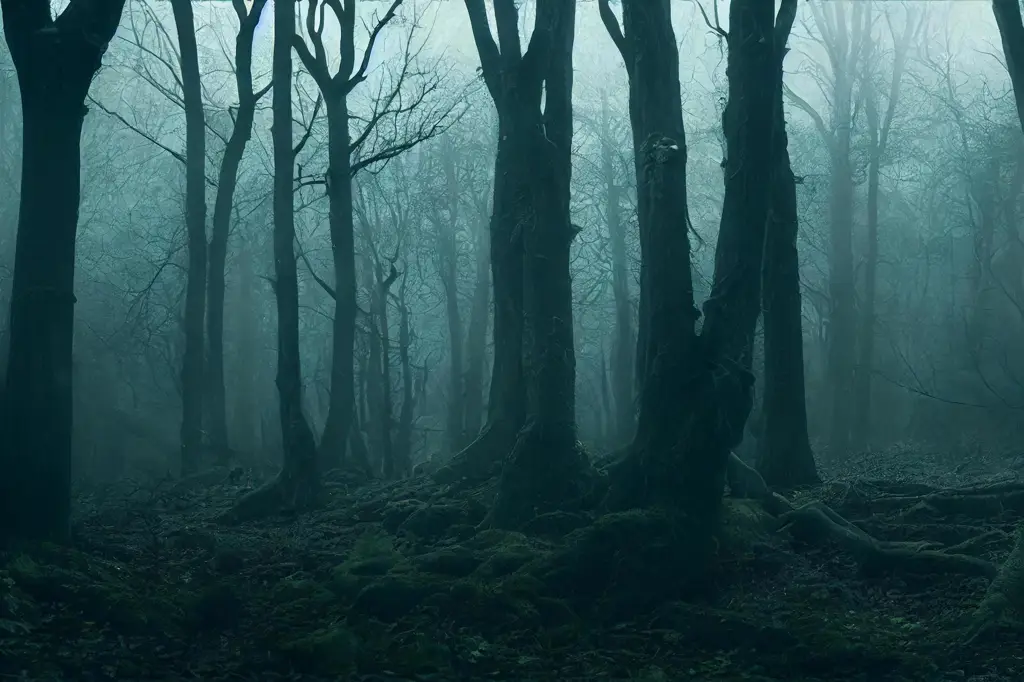 Gambar kabut di hutan