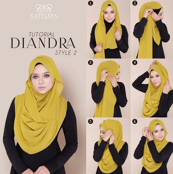 Contoh model hijab pashmina simple dan elegan